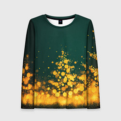 Лонгслив женский Новогодние елочки из боке, цвет: 3D-принт