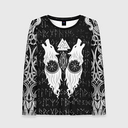 Лонгслив женский Волки воины с символикой, цвет: 3D-принт