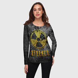 Лонгслив женский Сталкер - знак на сером, цвет: 3D-принт — фото 2