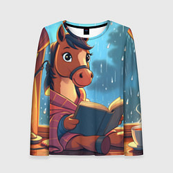 Лонгслив женский Лошадка уютным вечером, цвет: 3D-принт