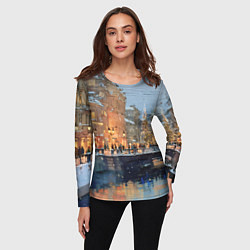 Лонгслив женский Снежный вечер в Питере, цвет: 3D-принт — фото 2