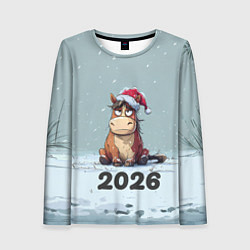 Лонгслив женский Уставшая лошадка 2026, цвет: 3D-принт