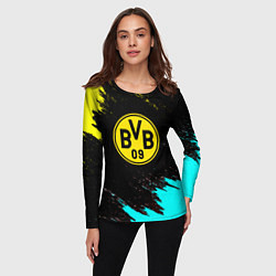 Лонгслив женский Borussia краски штрихи, цвет: 3D-принт — фото 2