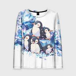 Лонгслив женский Пингвины и лёд, цвет: 3D-принт