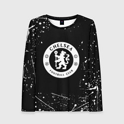 Лонгслив женский Челси белые краски всплеск, цвет: 3D-принт