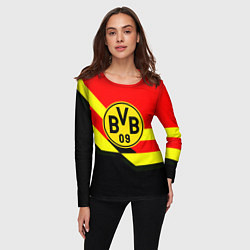 Лонгслив женский Borussia геомтерия спорт, цвет: 3D-принт — фото 2