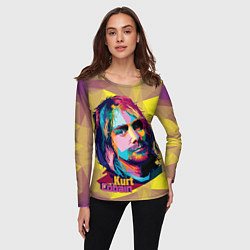 Лонгслив женский Kurt Cobain: Abstraction, цвет: 3D-принт — фото 2