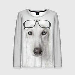 Лонгслив женский Собака в очках, цвет: 3D-принт