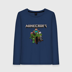 Лонгслив хлопковый женский Minecraft Units, цвет: тёмно-синий
