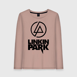 Лонгслив хлопковый женский Linkin Park, цвет: пыльно-розовый
