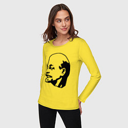 Лонгслив хлопковый женский Ленин: скульптура, цвет: желтый — фото 2