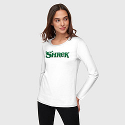 Лонгслив хлопковый женский Shrek: Logo, цвет: белый — фото 2