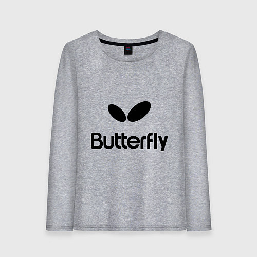 Женский лонгслив Butterfly Logo / Меланж – фото 1