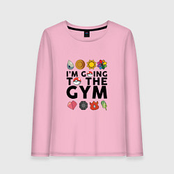Лонгслив хлопковый женский Pokemon Im going to the gym (black), цвет: светло-розовый