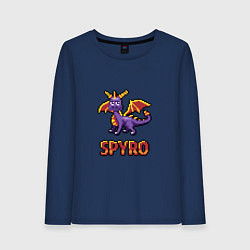 Лонгслив хлопковый женский Spyro: 8 bit, цвет: тёмно-синий