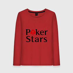 Лонгслив хлопковый женский Poker Stars, цвет: красный
