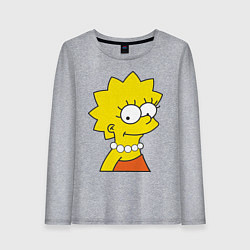 Лонгслив хлопковый женский Lisa Simpson, цвет: меланж