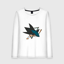 Лонгслив хлопковый женский San Jose Sharks, цвет: белый