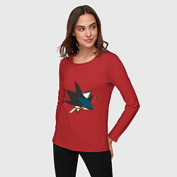 Лонгслив хлопковый женский San Jose Sharks, цвет: красный — фото 2