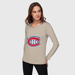 Лонгслив хлопковый женский Montreal Canadiens, цвет: миндальный — фото 2