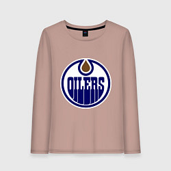 Лонгслив хлопковый женский Edmonton Oilers, цвет: пыльно-розовый