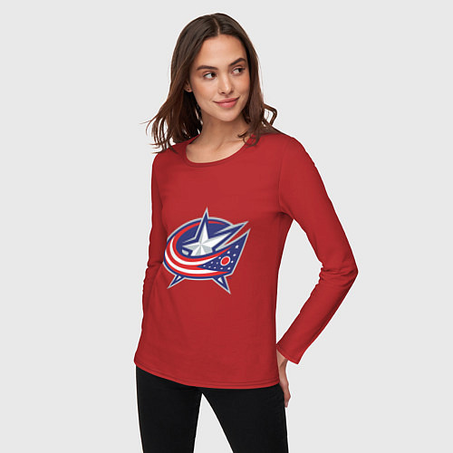 Женский лонгслив Columbus Blue Jackets / Красный – фото 3