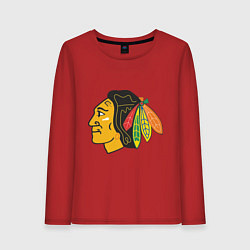 Лонгслив хлопковый женский Chicago Blackhawks, цвет: красный