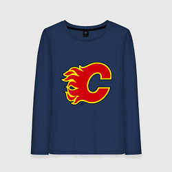 Лонгслив хлопковый женский Calgary Flames, цвет: тёмно-синий
