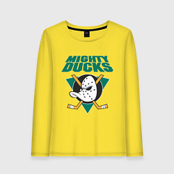 Лонгслив хлопковый женский Anaheim Mighty Ducks, цвет: желтый