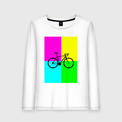 Лонгслив хлопковый женский Велосипед фикс, цвет: белый