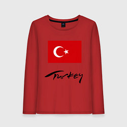 Лонгслив хлопковый женский Turkey, цвет: красный