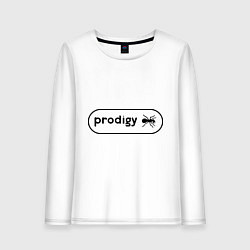 Лонгслив хлопковый женский Prodigy лого с муравьем, цвет: белый