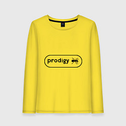 Лонгслив хлопковый женский Prodigy лого с муравьем, цвет: желтый