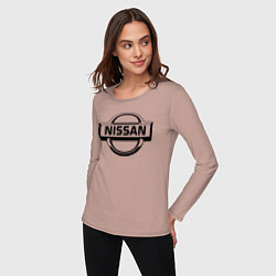 Лонгслив хлопковый женский Nissan club, цвет: пыльно-розовый — фото 2