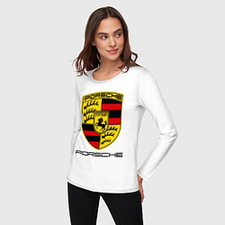 Лонгслив хлопковый женский Porsche Stuttgart, цвет: белый — фото 2