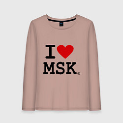 Лонгслив хлопковый женский I love MSK, цвет: пыльно-розовый