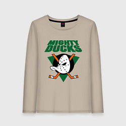 Лонгслив хлопковый женский Anaheim Mighty Ducks, цвет: миндальный