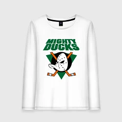 Лонгслив хлопковый женский Anaheim Mighty Ducks, цвет: белый
