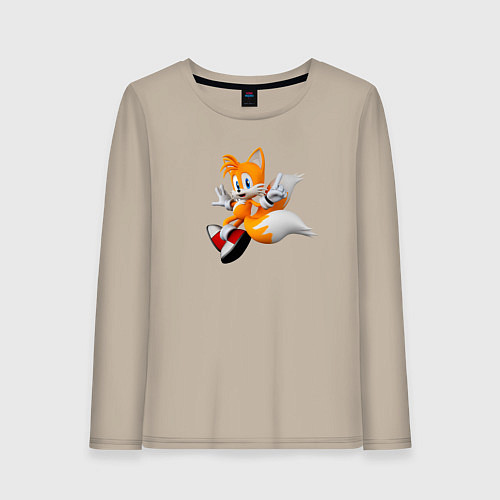 Женский лонгслив Лисенок Тейлз / Миндальный – фото 1