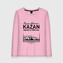 Лонгслив хлопковый женский Kazan: Republic of Tatarstan, цвет: светло-розовый