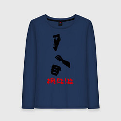 Лонгслив хлопковый женский Bruce Lee цвета тёмно-синий — фото 1