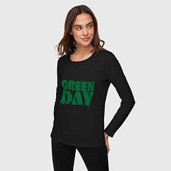 Лонгслив хлопковый женский Green Day, цвет: черный — фото 2