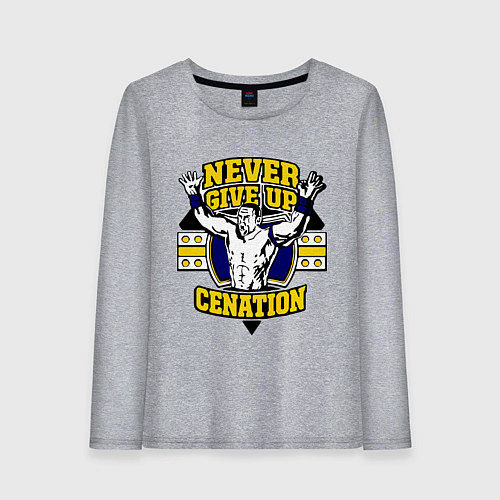 Женский лонгслив Never Give Up: Cenation / Меланж – фото 1