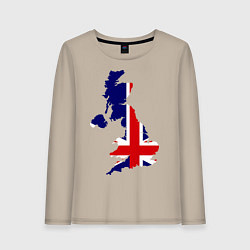 Лонгслив хлопковый женский Великобритания (Great Britain), цвет: миндальный