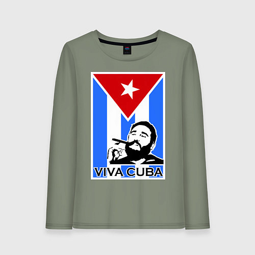 Женский лонгслив Fidel: Viva, Cuba! / Авокадо – фото 1