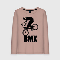 Лонгслив хлопковый женский BMX 3, цвет: пыльно-розовый