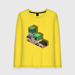 Лонгслив хлопковый женский Minecraft Cube's, цвет: желтый