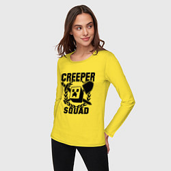 Лонгслив хлопковый женский Creeper Squad, цвет: желтый — фото 2