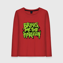 Лонгслив хлопковый женский Bring me the horizon, цвет: красный