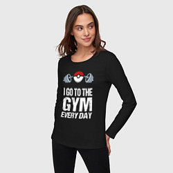 Лонгслив хлопковый женский Gym Everyday, цвет: черный — фото 2